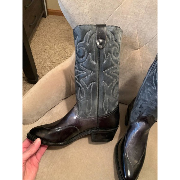 NEW TEXAS BOOT COMPANY BLACK LEATHER BOOTS; SIZE 6M - Picture 2 of 6